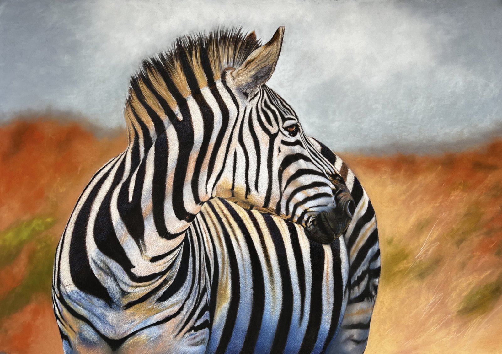 African Life — original soft pastel painting by Jaci Hogan