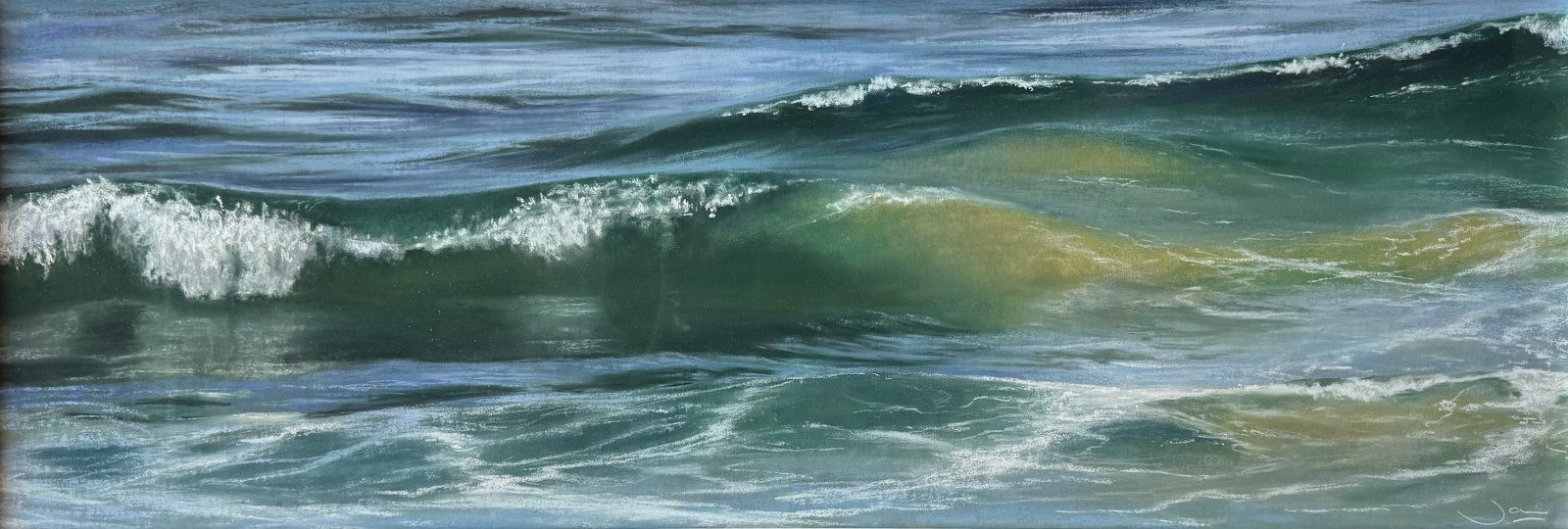 Deep Green — original soft pastel painting by Jaci Hogan