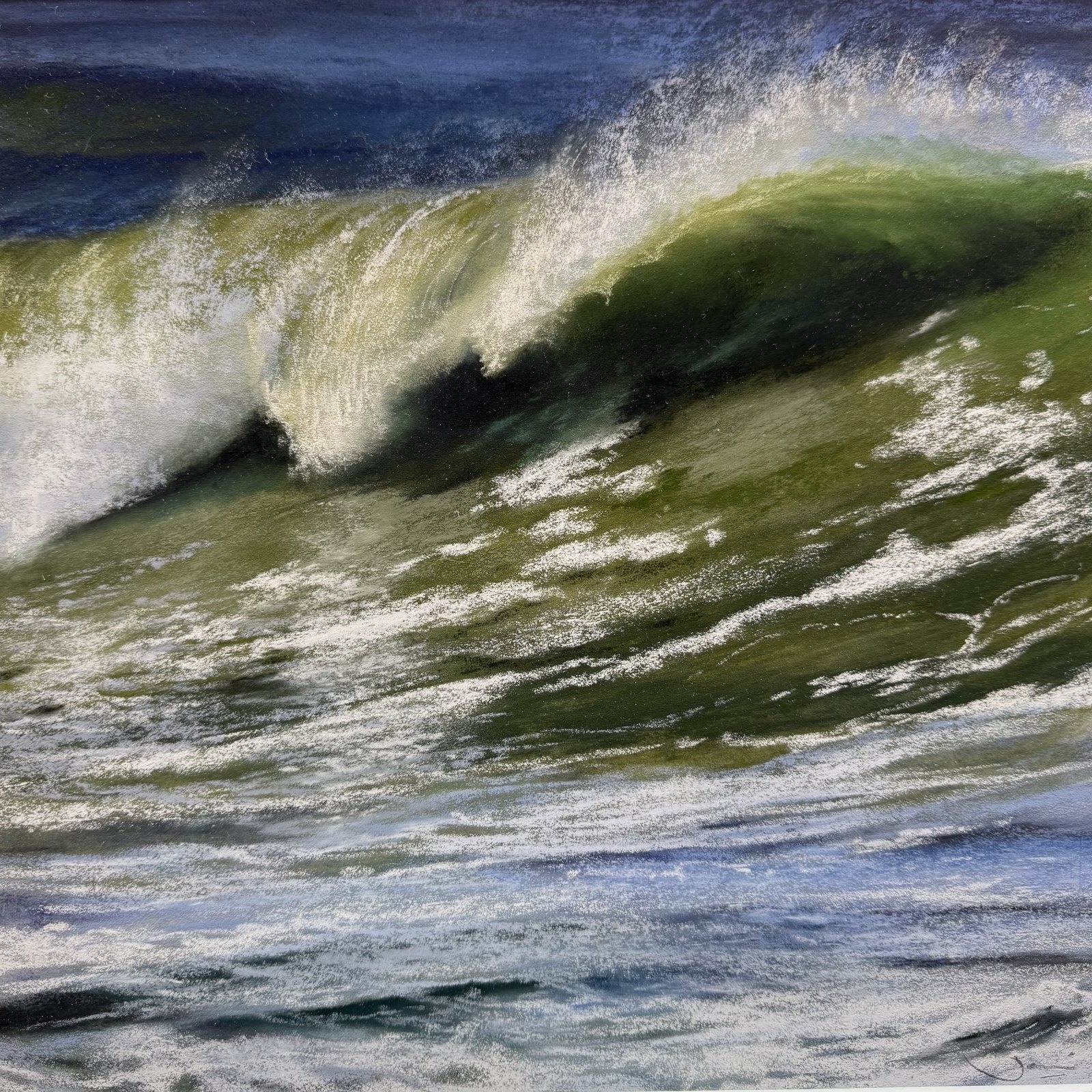 Green Goddess — original soft pastel painting by Jaci Hogan