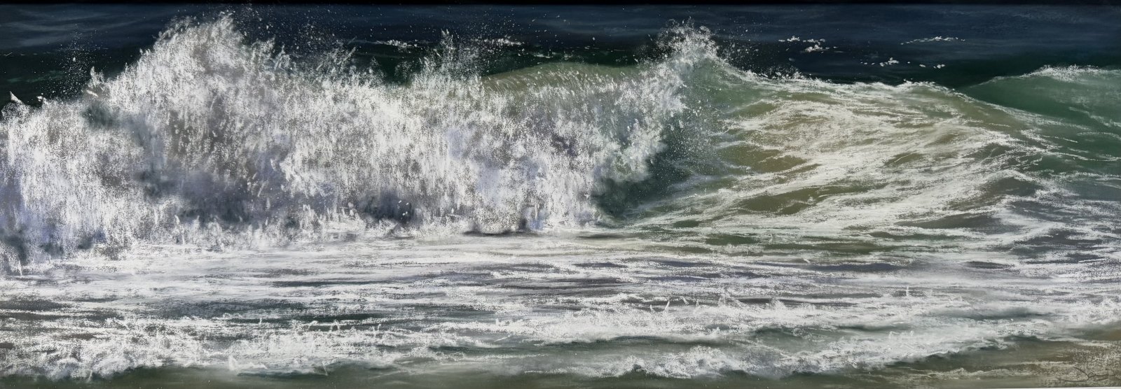 Shoreline Patterns — original soft pastel painting by Jaci Hogan