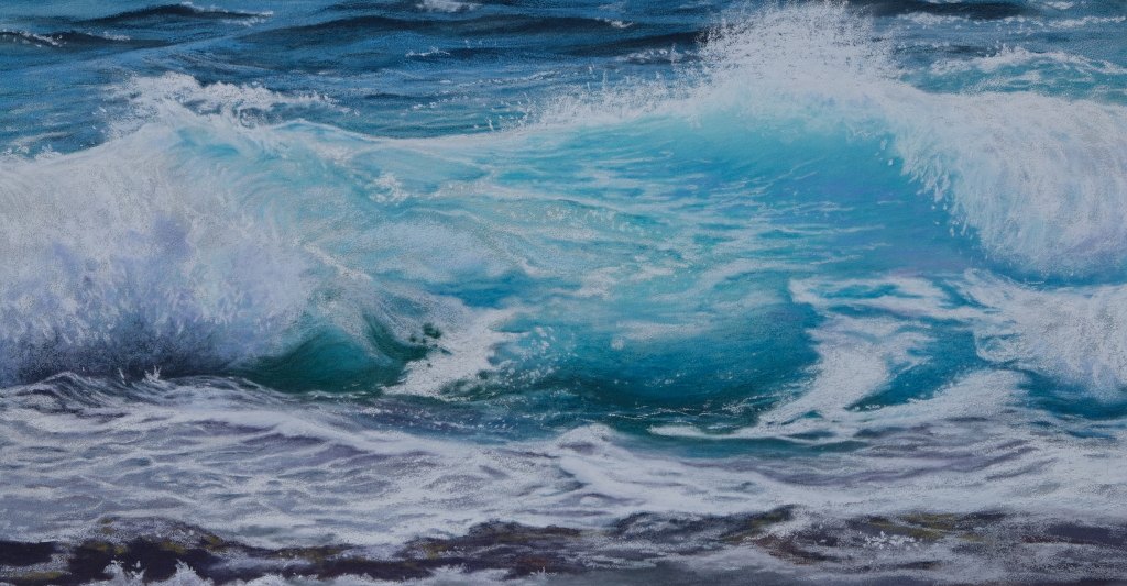 Turquoise Rush — original soft pastel painting by Jaci Hogan