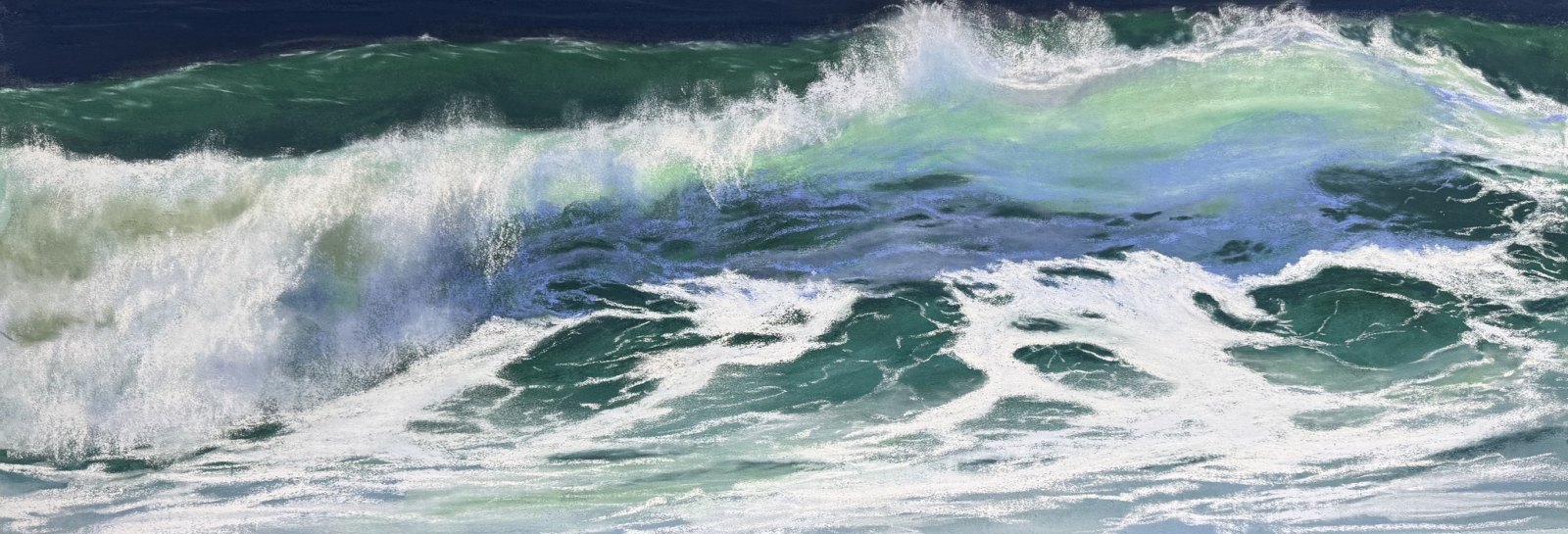 Turquoise Textures — original soft pastel painting by Jaci Hogan